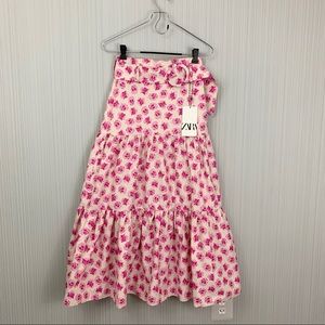 Zara Pink Floral Maxi Skirt